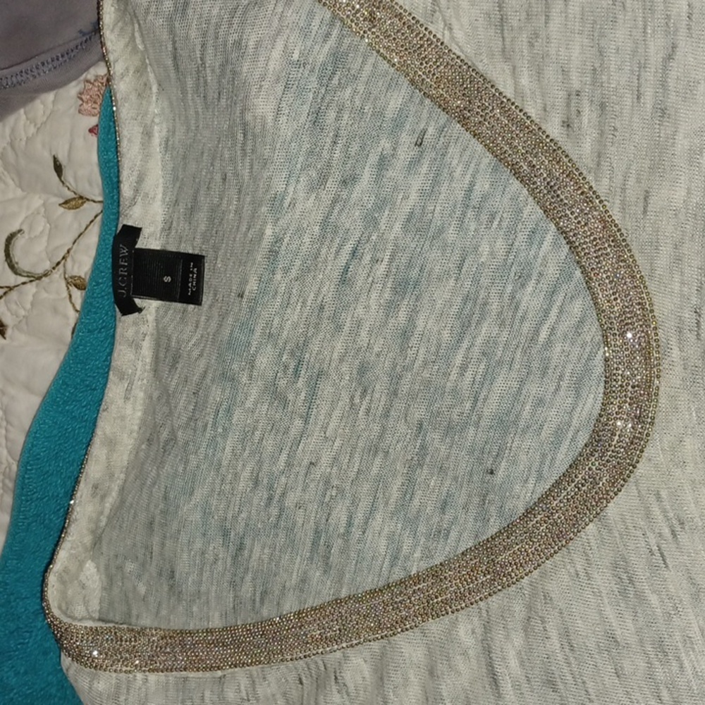 2/$12 J Crew Beaded Neckline top sz small